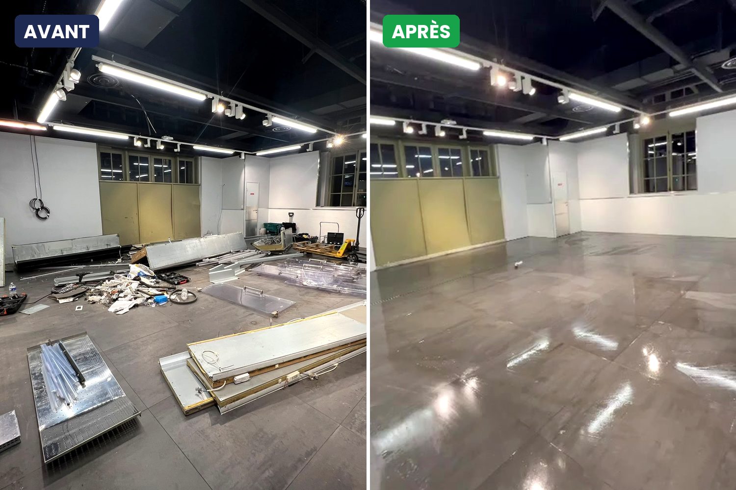 Avant / après curage d'un local commercial en Île-de-France